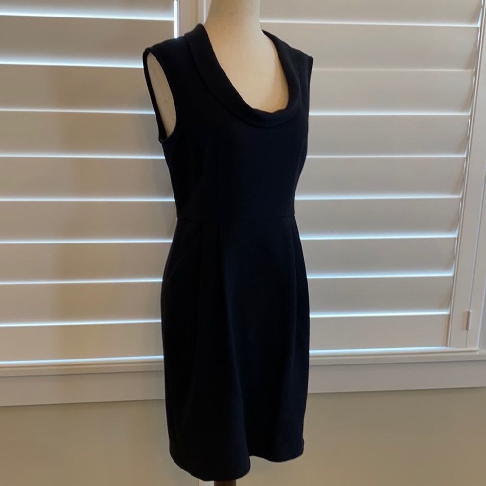 Sz 2 black sheath cowl neck Ann Taylor LOFT dress